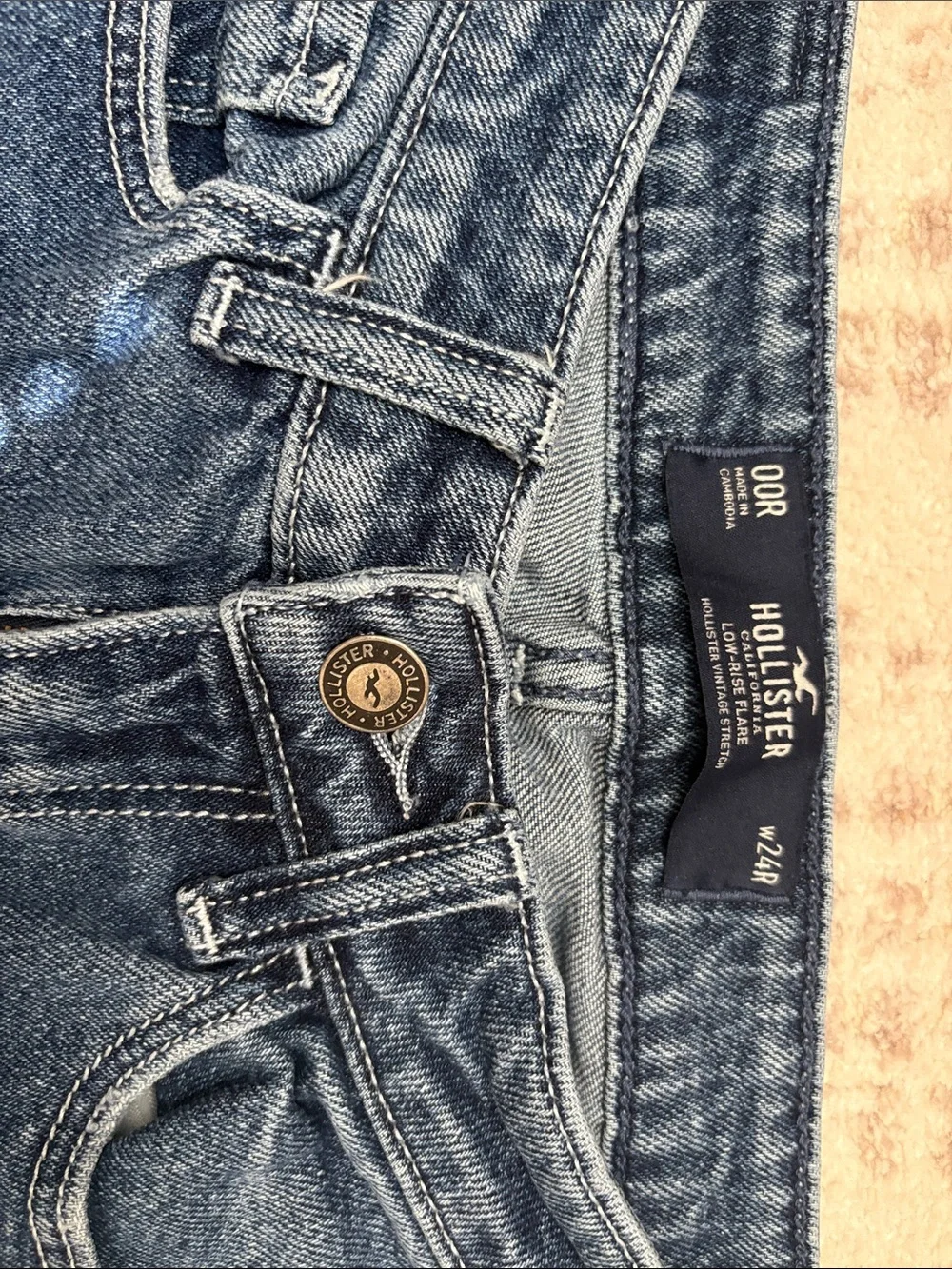 Hollister Dark Blue Low-Rise Flare Jeans